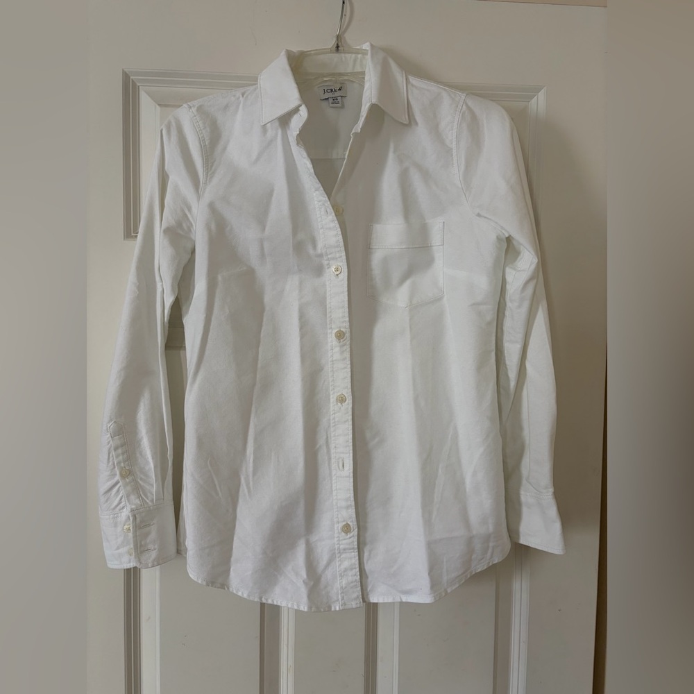 J. Crew White Cotton Button-Front Shirt..like new